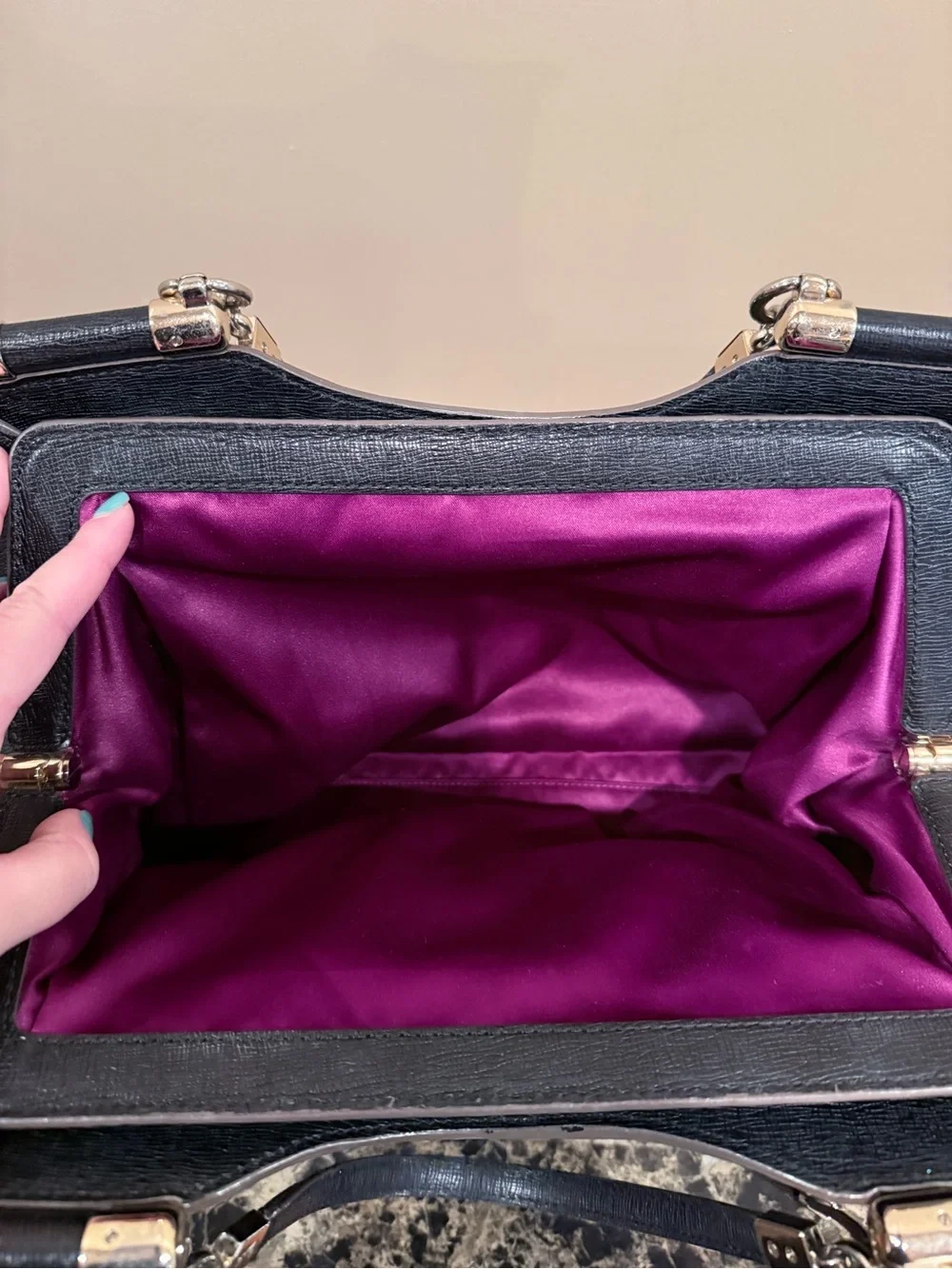 Coach Madison Caroline Black Leather Carryall Satche